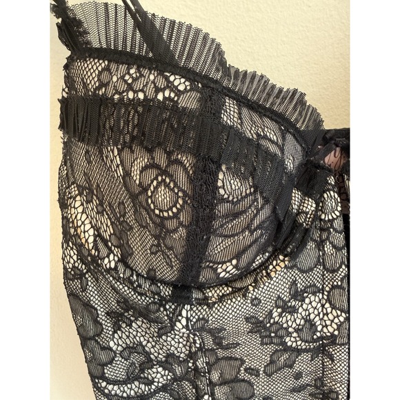 Y2K Victorias Secret Circa 2003/05 Black Lace Corset Style Bustier 36C - Picture 11 of 11